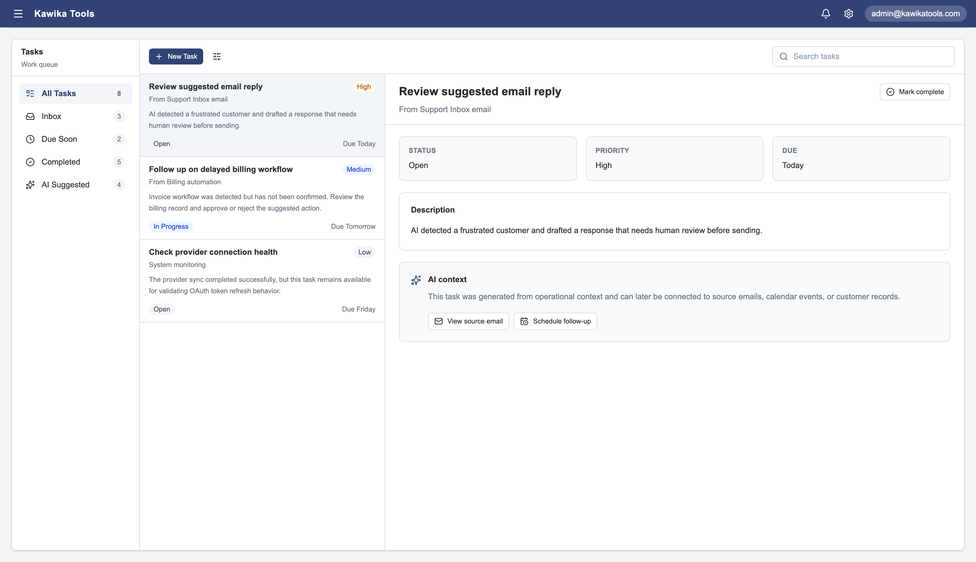 Active Task Workspace Queue