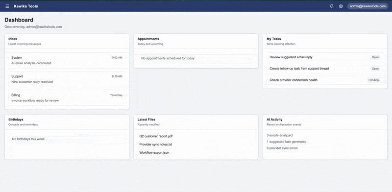 Kawika Tools Platform Navigation Lifecycle